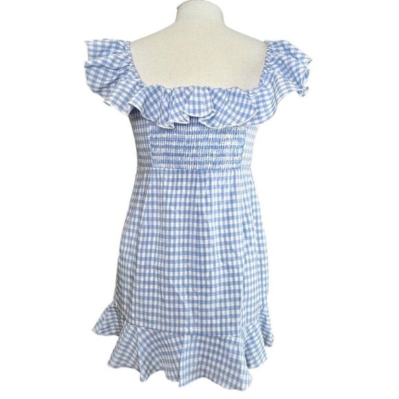 Majorelle Daze Away Gingham Blue Plaid Dress - Picture 4 of 12